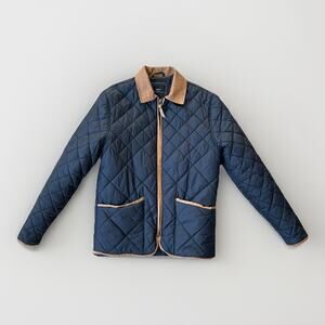 Lifetime Collective Quilted Barn Jacket Size Sm Black Corduroy Collar Chore Coat